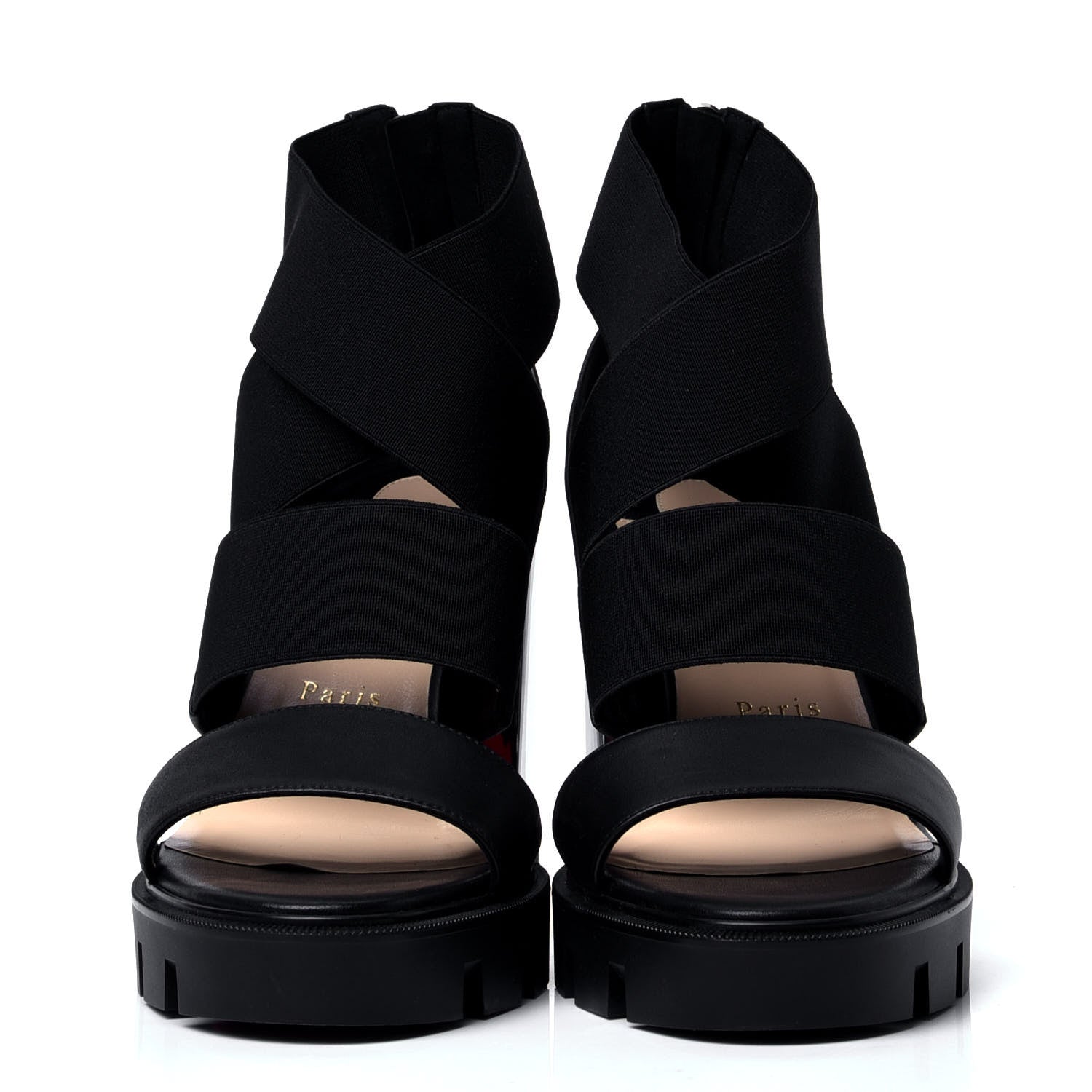Christian Louboutin Calfskin Patrouiagoma 100 Platform Sandals 39 Black Nickel 2 of 6