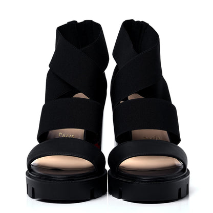 Christian Louboutin Calfskin Patrouiagoma 100 Platform Sandals 39 Black Nickel 2 of 6