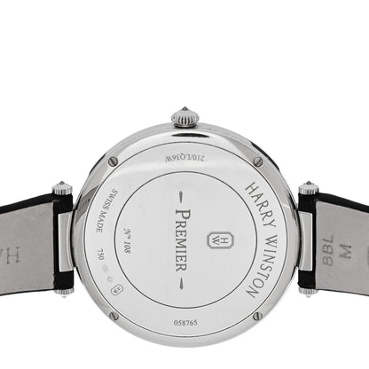 Harry Winston 18K White Gold Satin Diamond Bezel Mother of Pearl 36mm Premier Quartz Watch 4 of 7