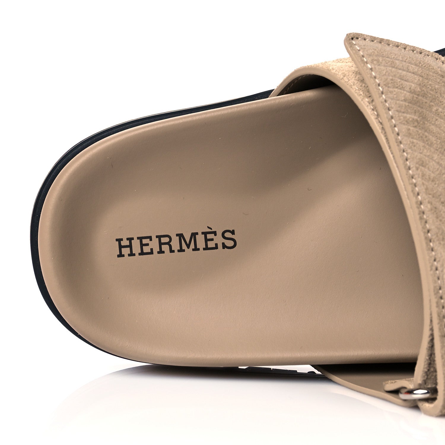 Hermes Suede Goatskin Chaine d'Ancre Womens Chypre Sandals 37 Beige Sable 7 of 9
