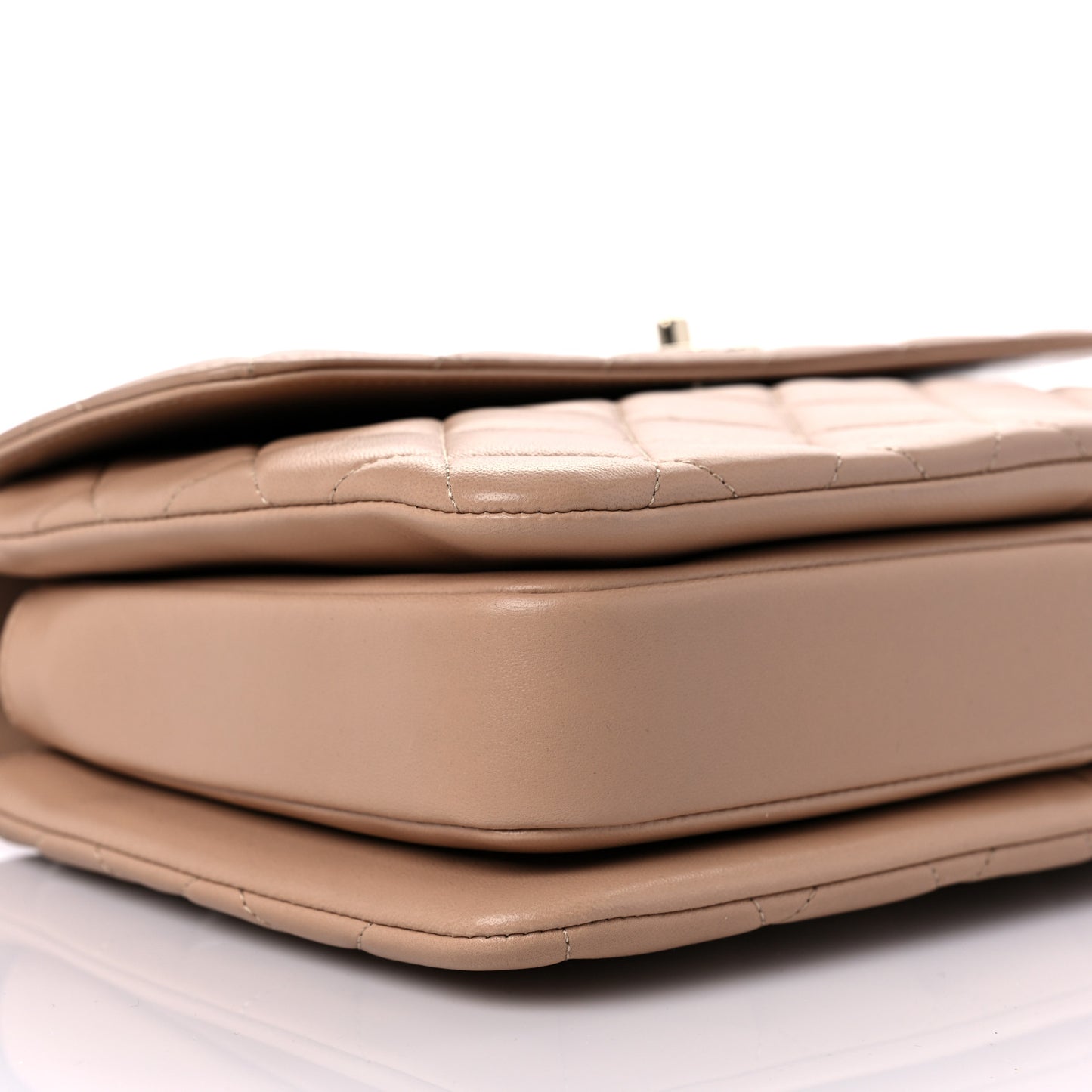 Lambskin Quilted Medium Trendy CC Flap Dual Handle Bag Beige