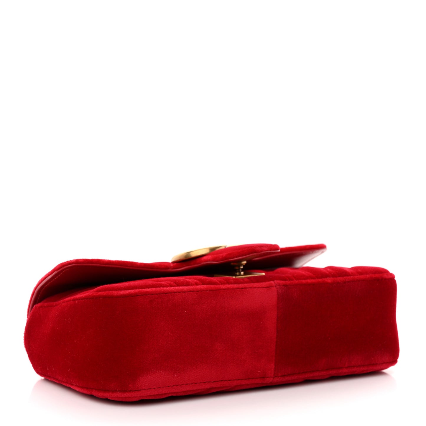 Velvet Matelasse Mini GG Marmont Shoulder Bag Hibiscus Red