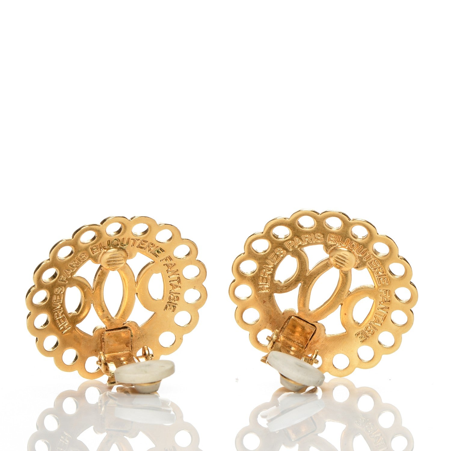 Hermes Bijouterie Fantaisie Clip On Earrings Gold 3 of 3