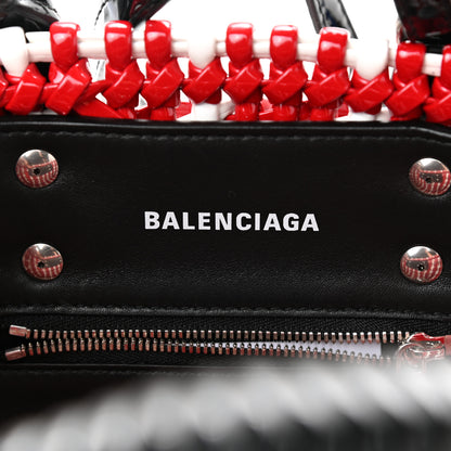 Balenciaga Faux Calfskin XXS Bistro Basket Red White 6 of 10