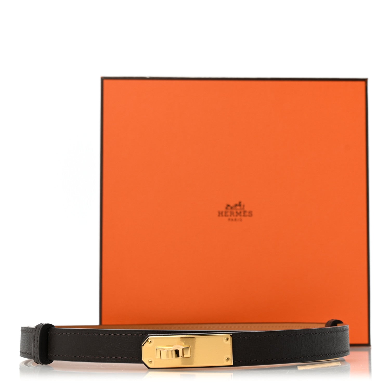 Hermes Odyssee Calfskin Kelly Belt Macassar 5 of 5