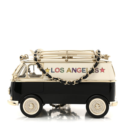 Chanel Resin Crystal Los Angeles Mini Van Minaudiere Black White 1 of 11
