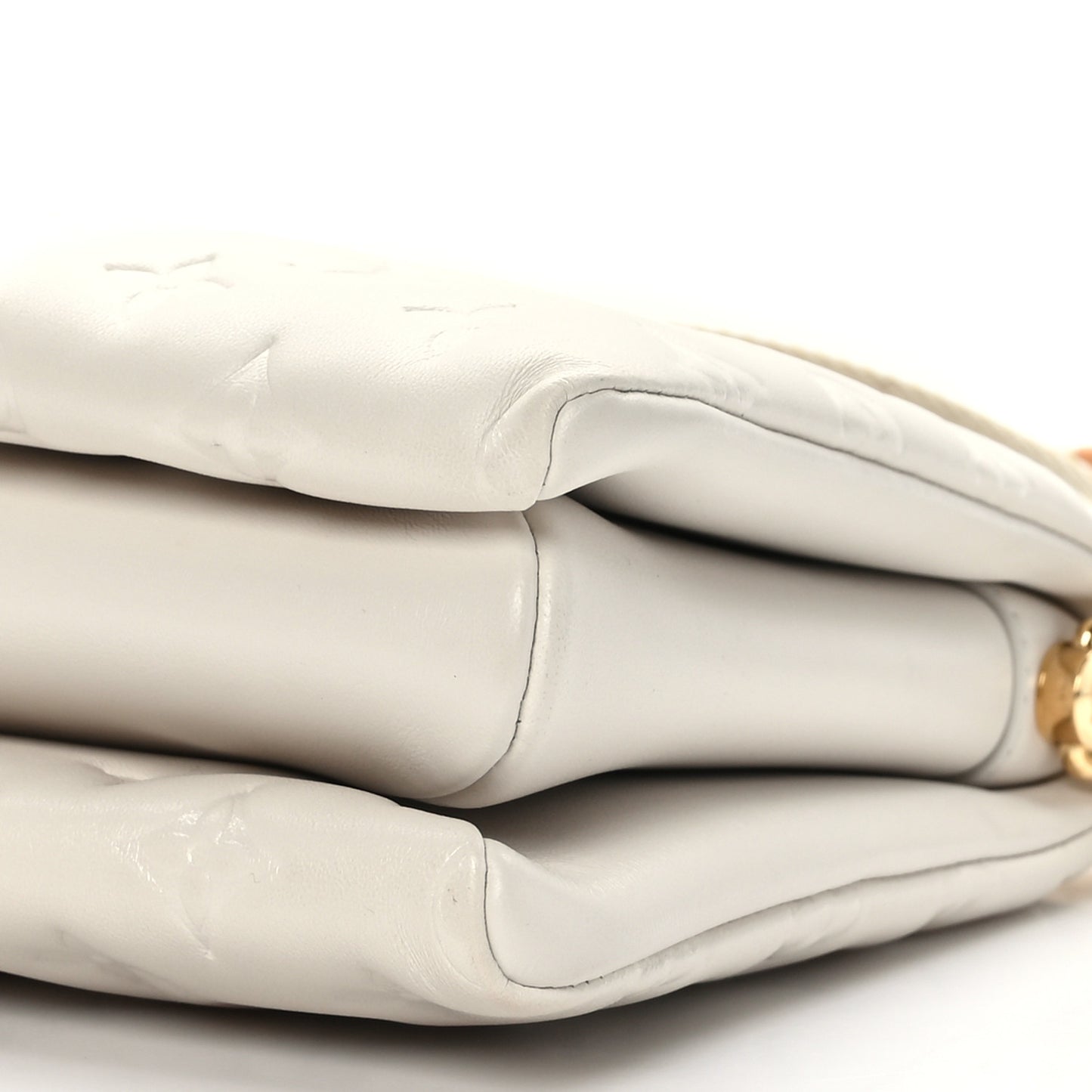 Lambskin Embossed Monogram Coussin PM Beige Cream