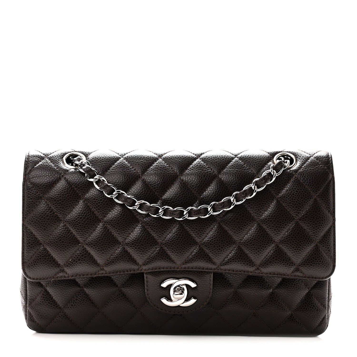 Chanel Caviar Quilted Medium Double Flap Brown 1 of 10