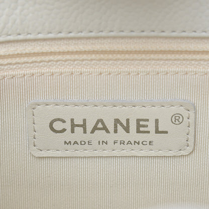 Chanel Caviar Quilted Petit Shopping Tote PST White 6 of 13
