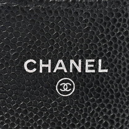 Chanel Caviar Quilted Flap Card Holder On Chain Black 7 of 13