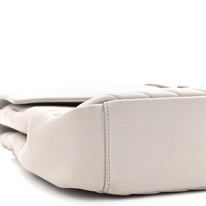 Saint Laurent Sheepskin Matelasse Large Monogram College Satchel Light Grey 10 of 12