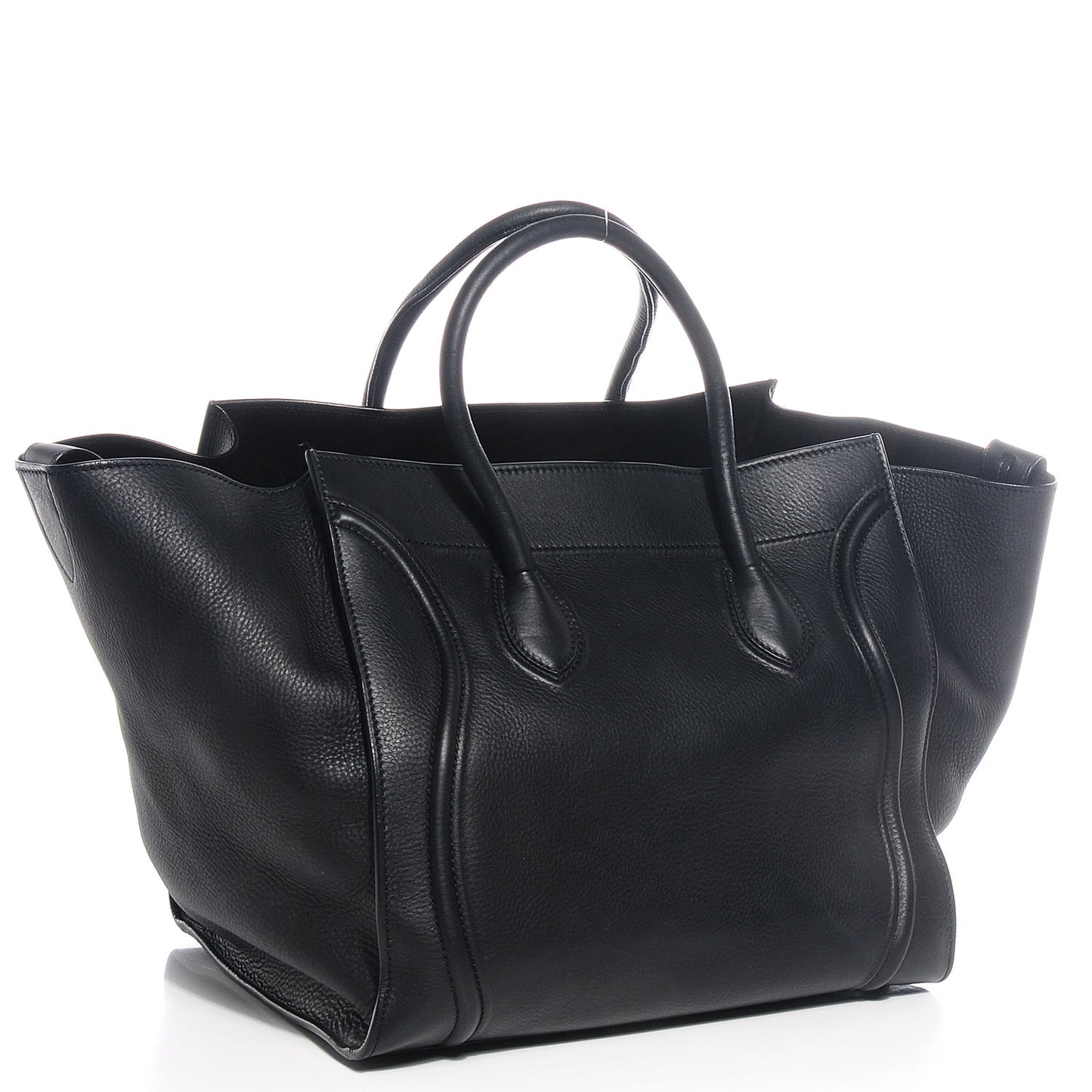 Supple Calfskin Large Phantom Luggage Black