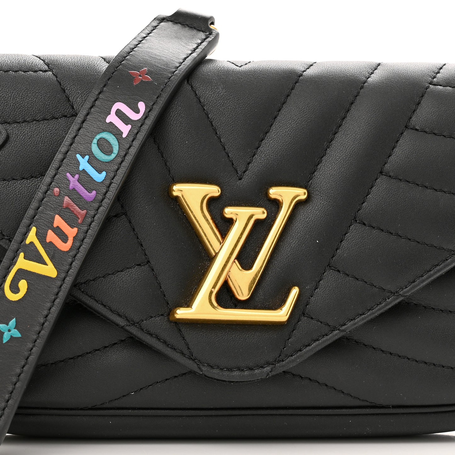 Calfskin New Wave Chain Pochette Black