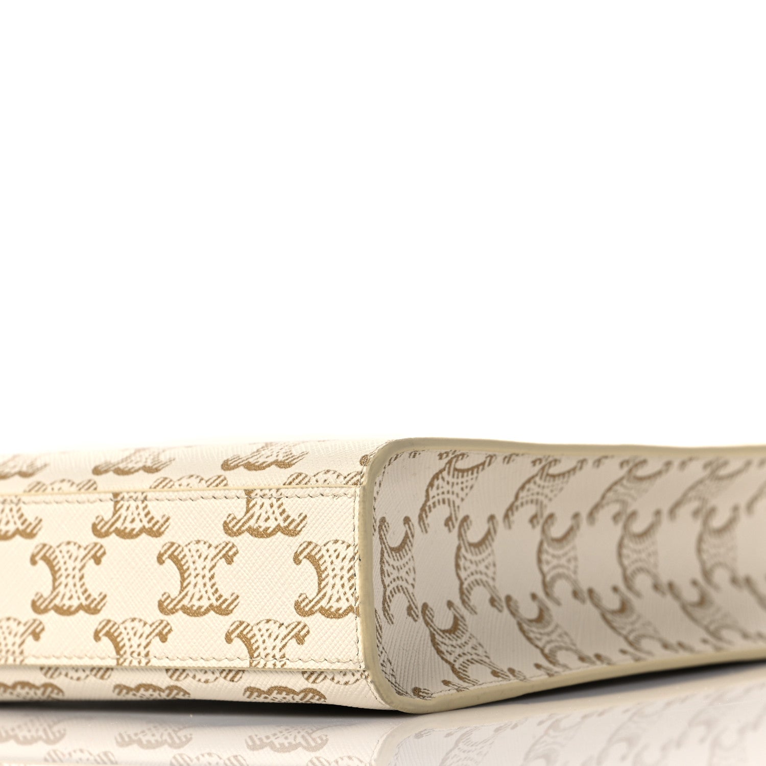 Celine Triomphe Canvas Calfskin Mini Vertical Cabas White 8 of 8