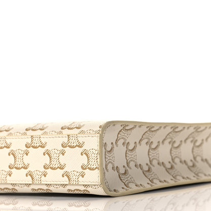 Celine Triomphe Canvas Calfskin Mini Vertical Cabas White 8 of 8
