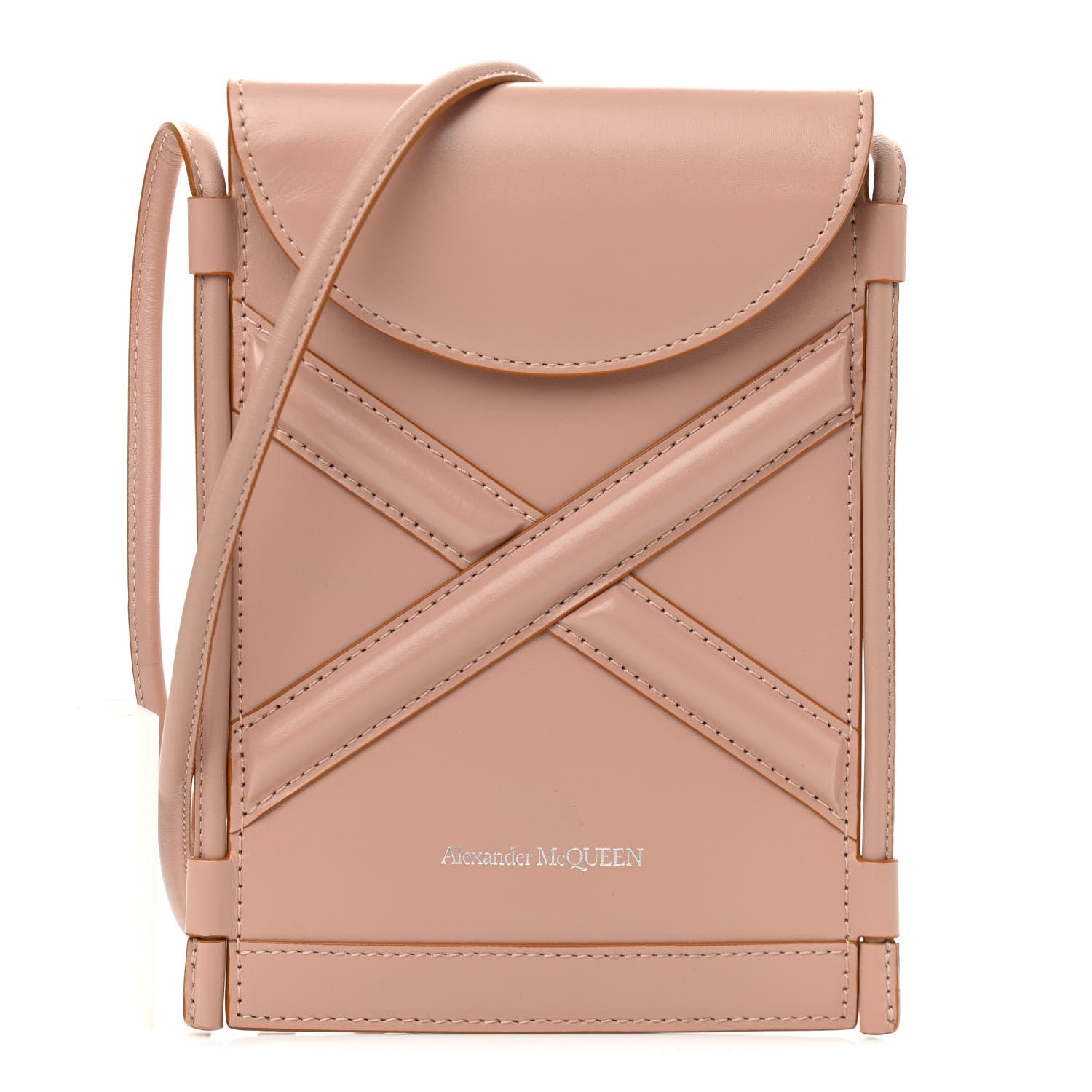 Alexander McQueen Calfskin The Curve Micro Crossbody Pouch Bag Pink 1 of 12