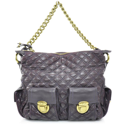 Marc Jacobs Leather Quilted Multipocket Hobo Violet 1 of 8