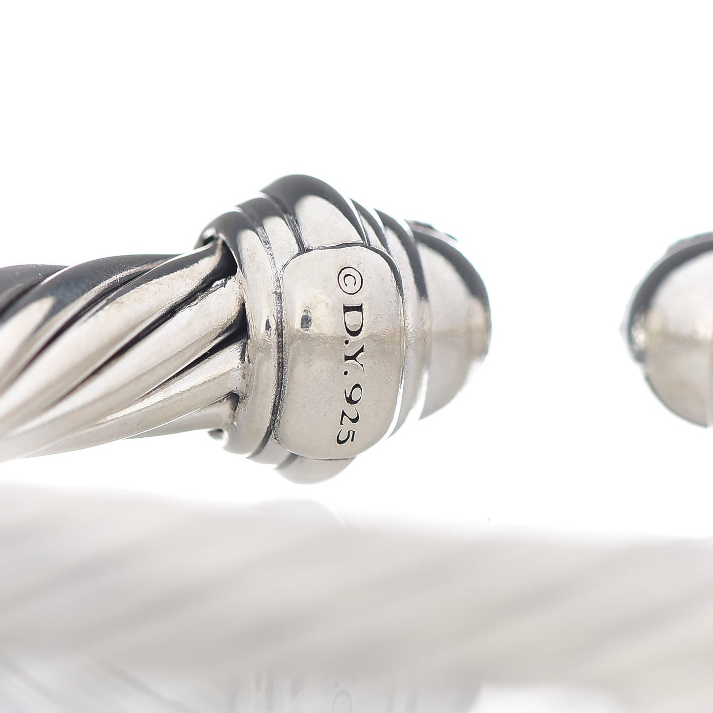 Sterling Silver Black Diamond 7mm Cable Classics Bracelet