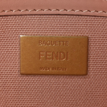Fendi Canvas Vitello King Extra Strap FF Embroidered Baguette Baby Pink 6 of 9