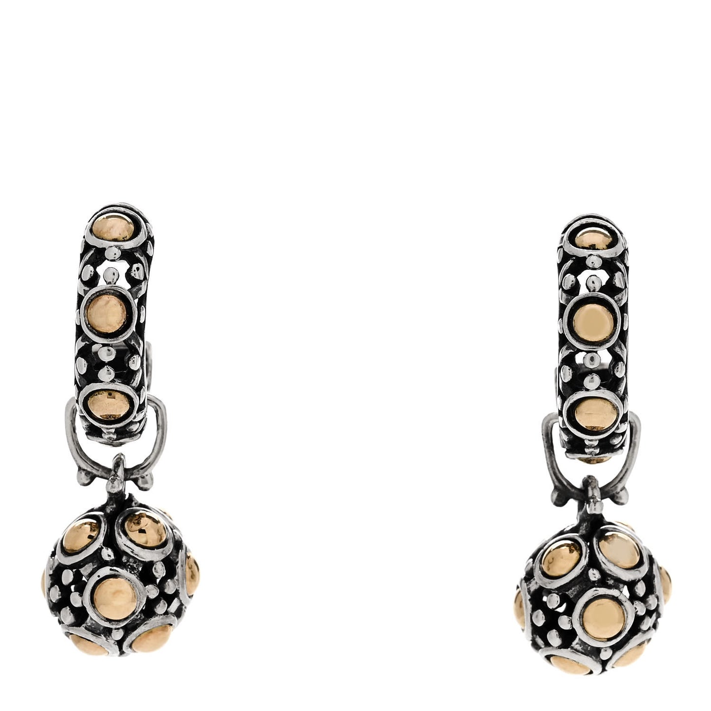 Sterling Silver 18K Yellow Gold Dot Jaisalmer Drop Earrings