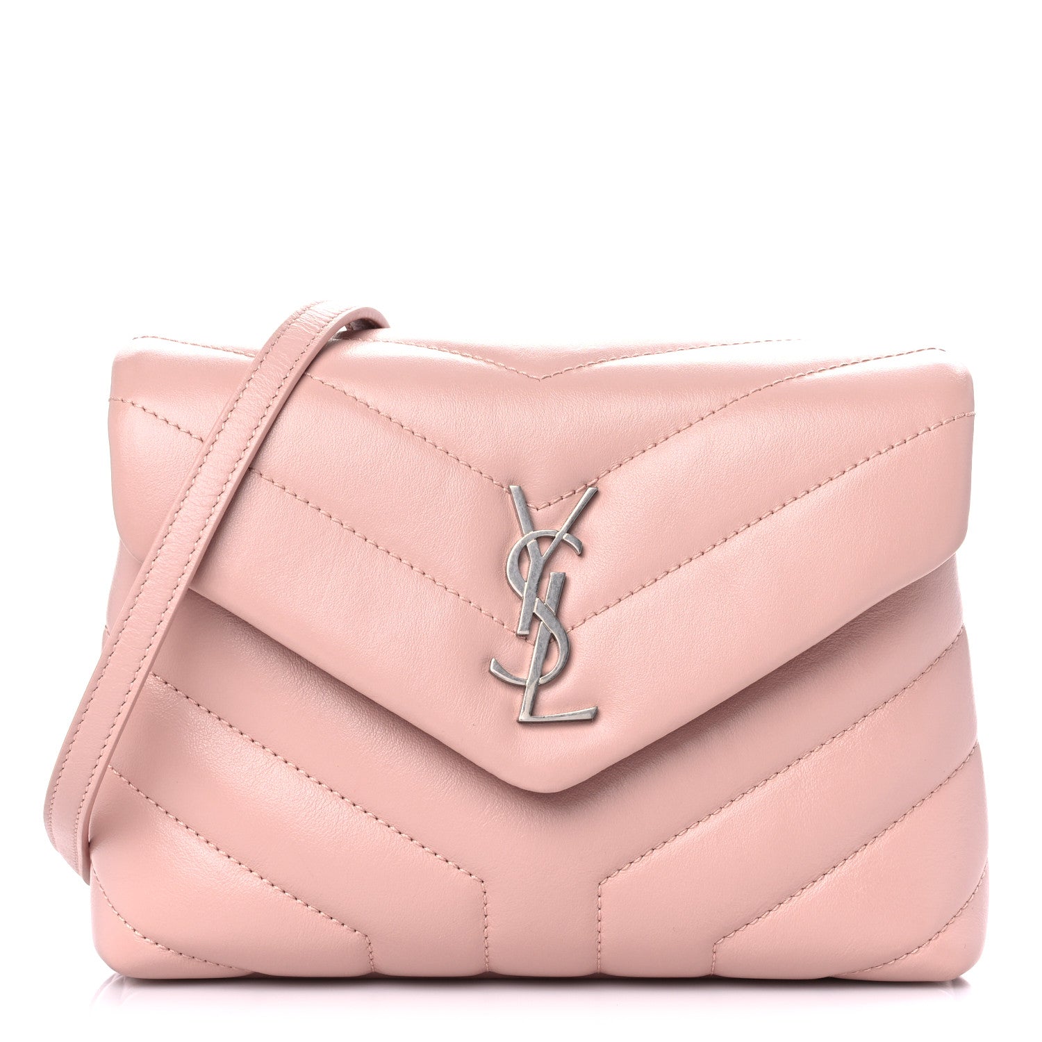 Saint Laurent Calfskin Y Quilted Monogram Toy Loulou Chain Satchel Pale Pink 1 of 14