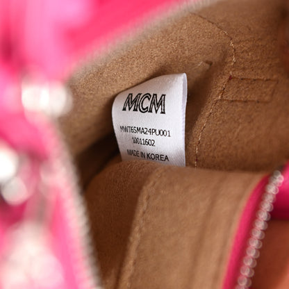 MCM Grained Calfskin X-Mini Milla Tote Beetroot Pink 7 of 8