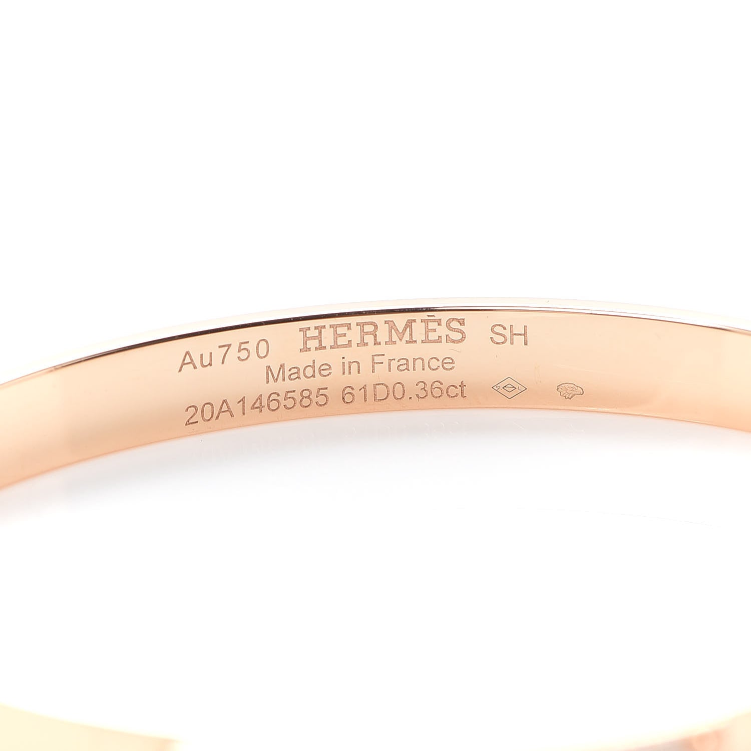 Hermes 18K Rose Gold Diamond PM Kelly Pave Bracelet SH 4 of 6
