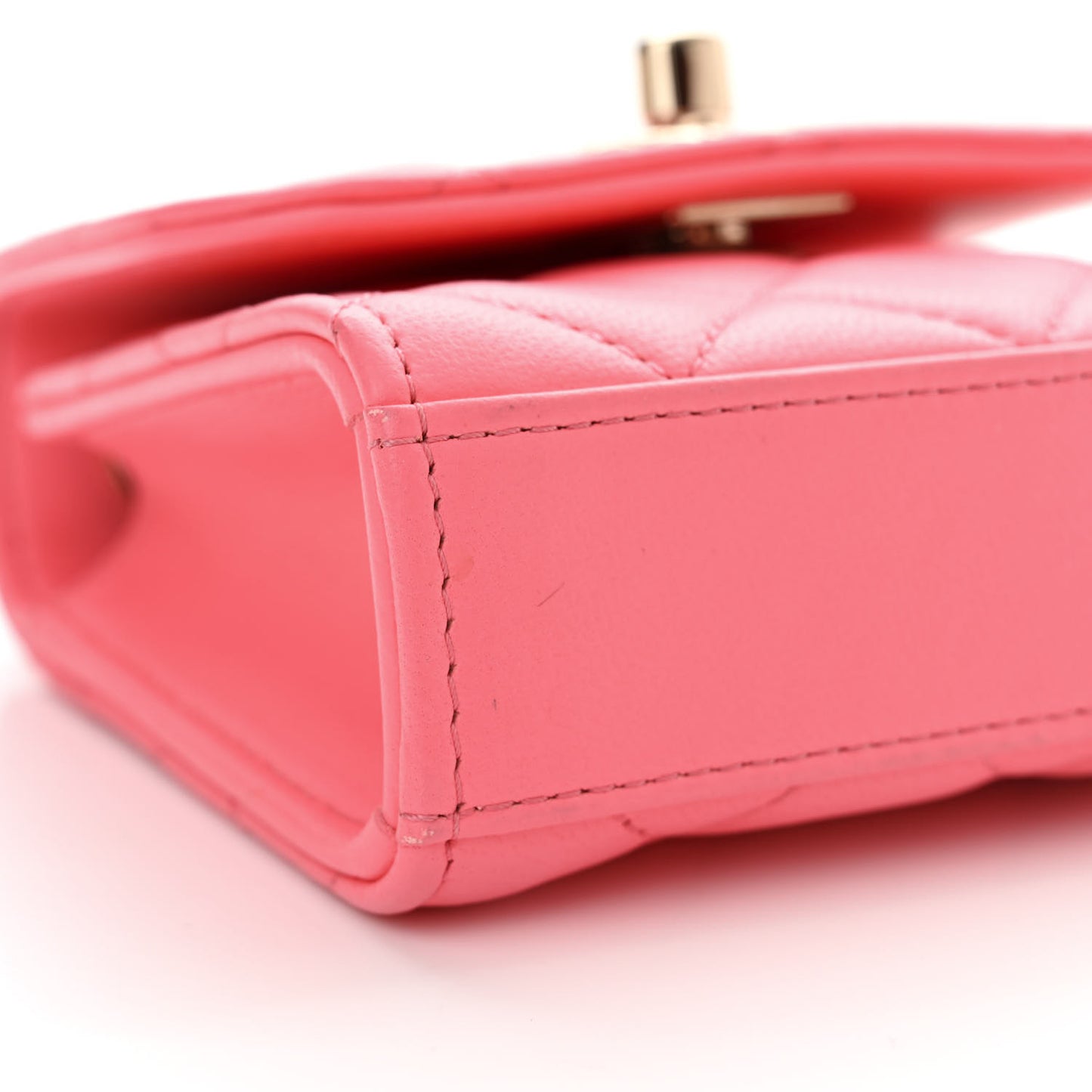 Lambskin Quilted Mini Trendy CC Clutch With Chain Coral Pink