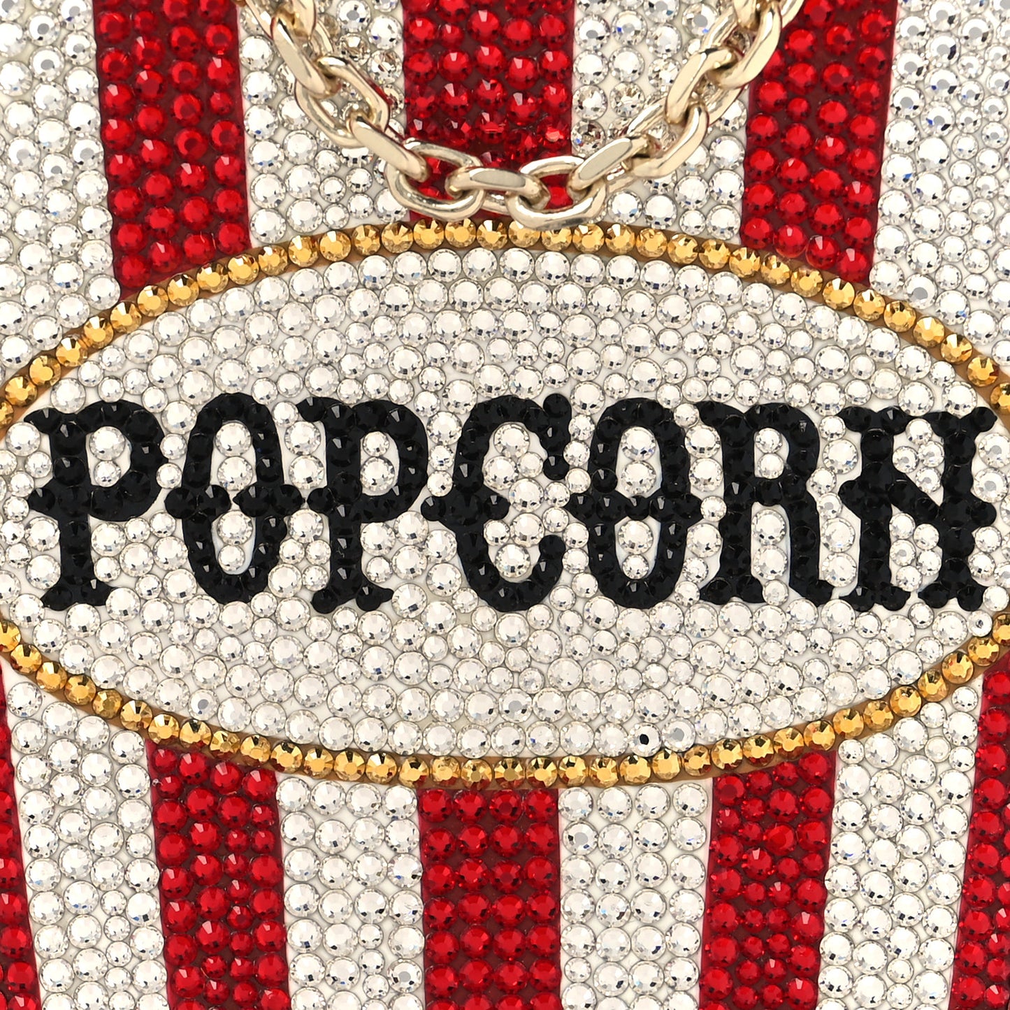 Crystal Matinee Popcorn Clutch Red White