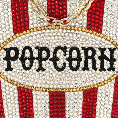 Judith Leiber Crystal Matinee Popcorn Clutch Red White 6 of 10