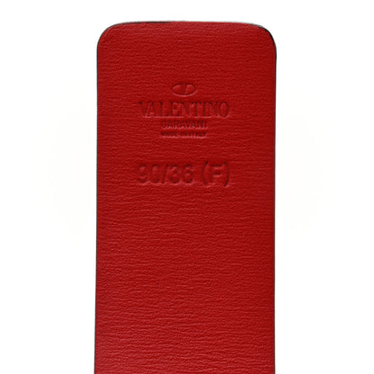 Valentino Garavani Glossy Calfskin VLogo Reversible 40mm Belt 90 36 White Rouge Pur 7 of 7