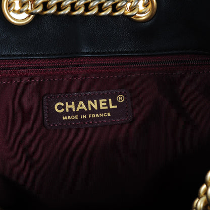 Chanel Calfskin Quilted Small On My Shoulder Drawstring Bag Black 7 of 8