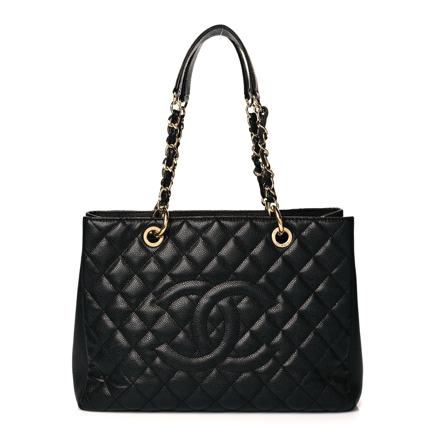 Caviar Quilted Grand Shopping Tote GST Black