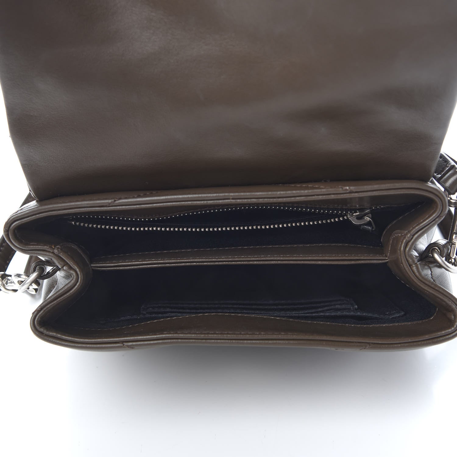 Saint Laurent Calfskin Y Quilted Monogram Toy Loulou Crossbody Bag Earth 4 of 8