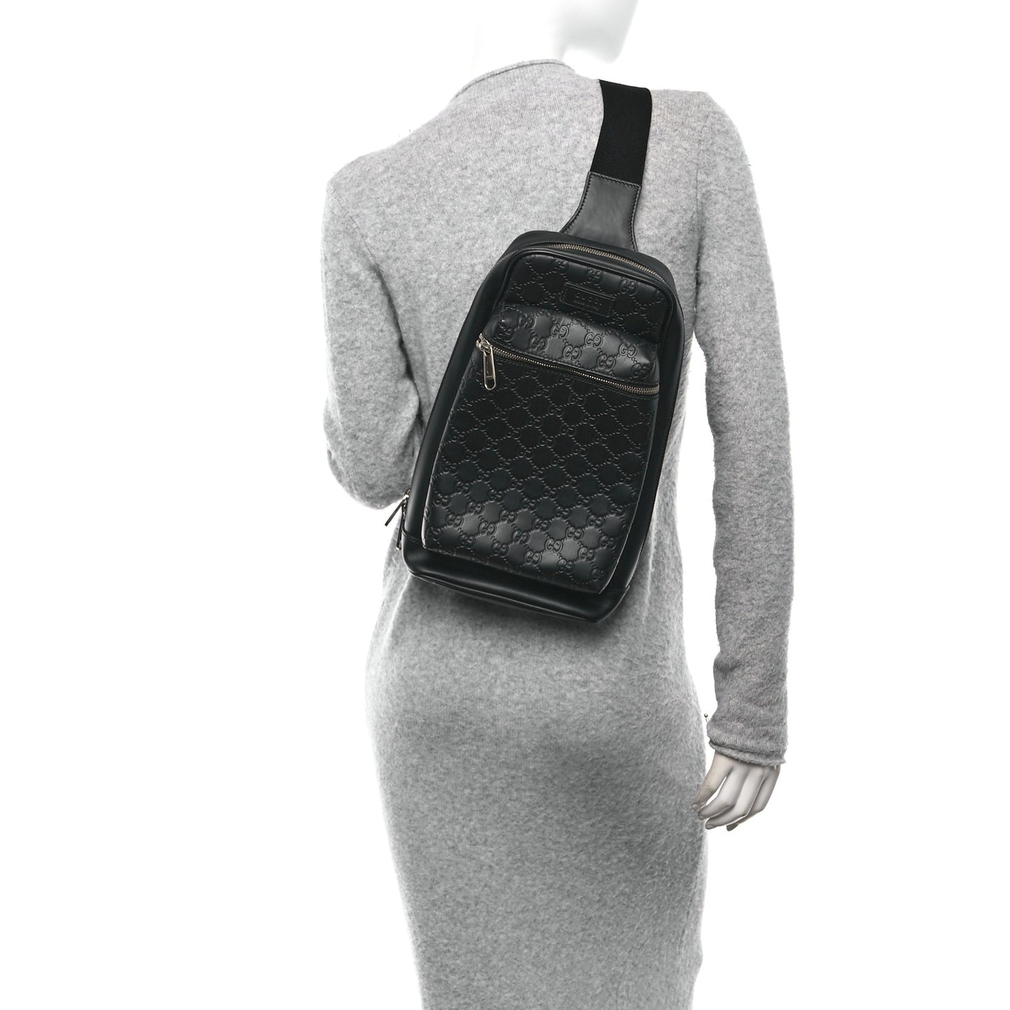 Guccissima Sling Backpack Black