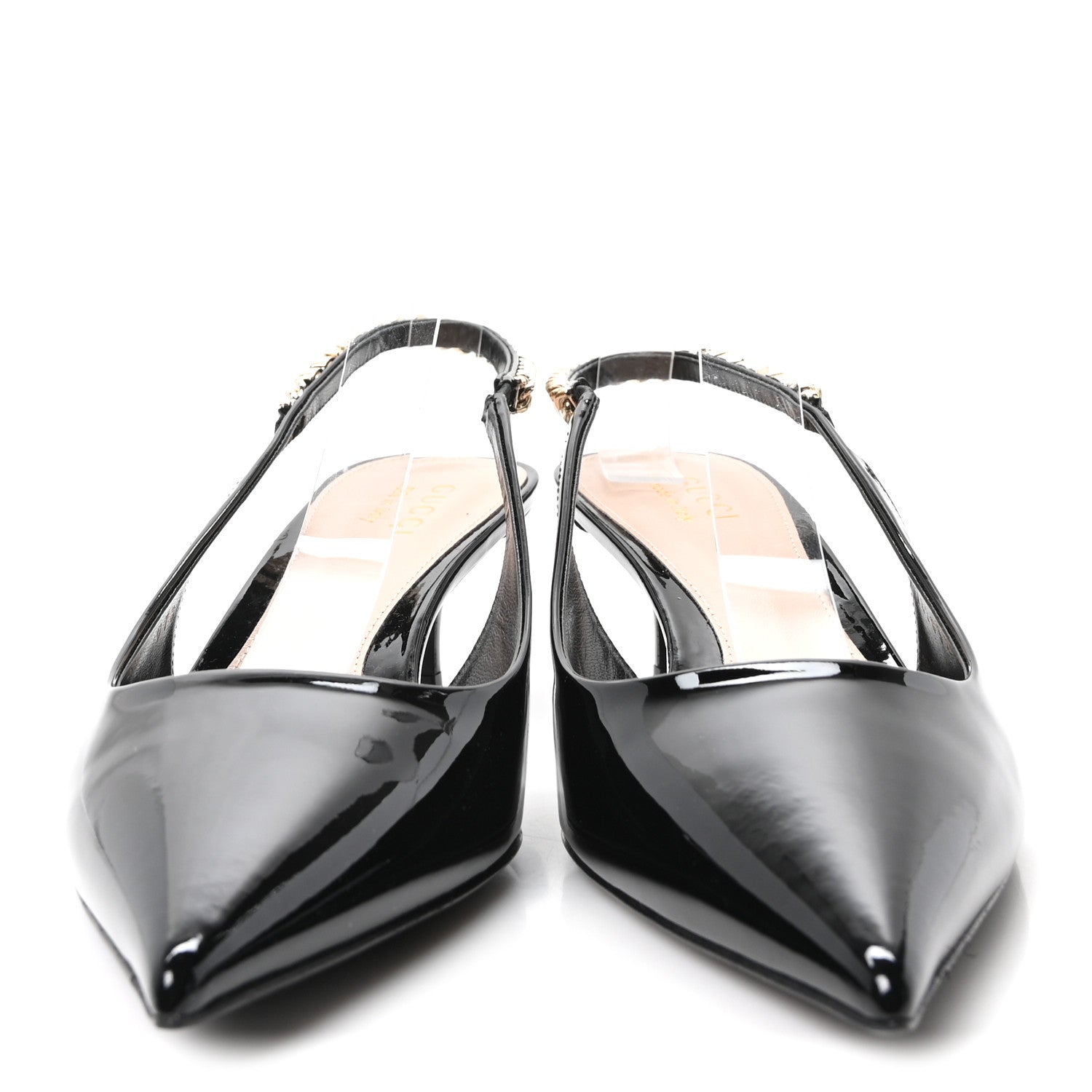 Gucci Patent Signoria 35mm Slingback Pumps 39 Black 3 of 9