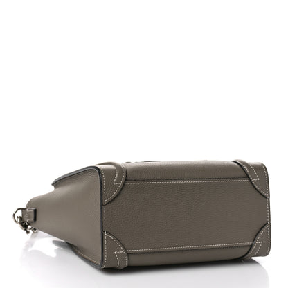 Celine Drummed Calfskin Nano Luggage Souris 4 of 8
