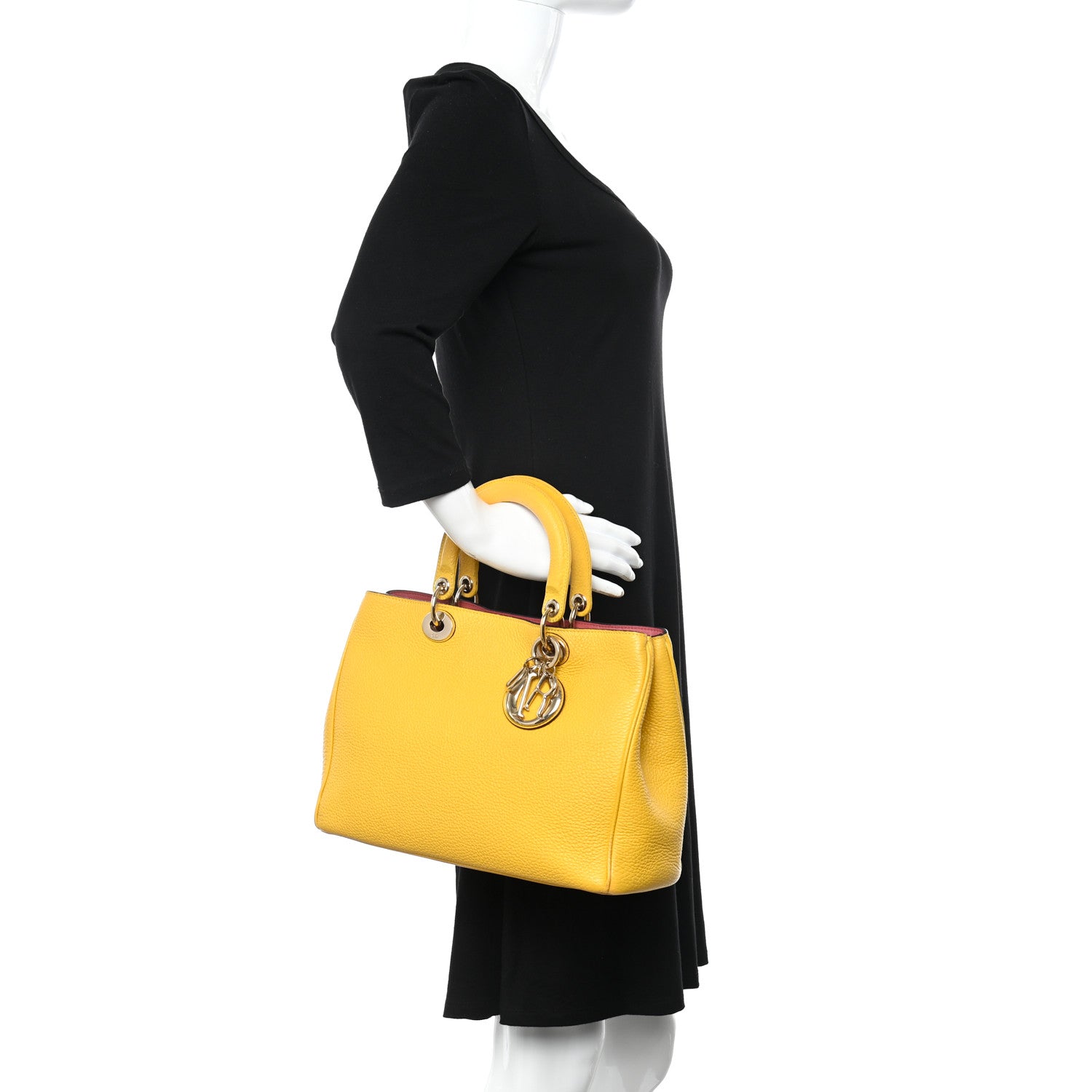 Christian Dior Bullcalf Medium Diorissimo Tote Tournesol 2 of 11