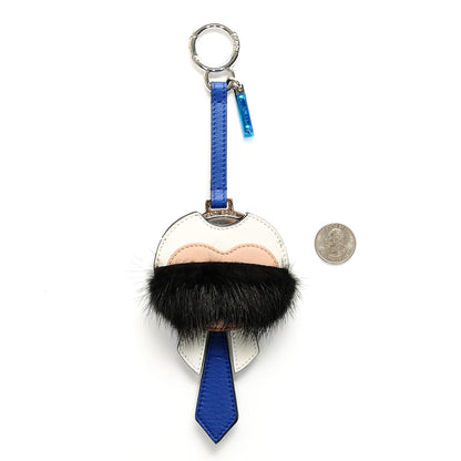 Fendi Mink Fur Karlito Mirror Bag Charm Blue 2 of 4