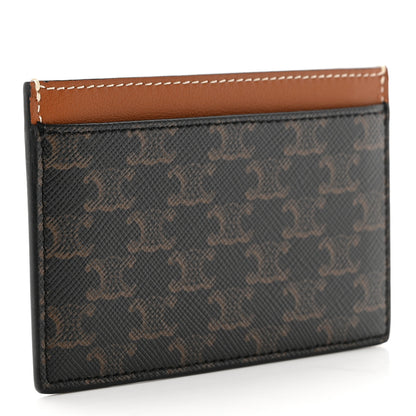 Celine Triomphe Canvas Card Holder Tan 3 of 7
