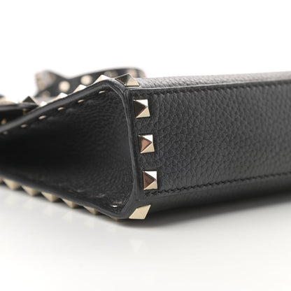 Valentino Garavani Pebbled Calfskin Medium Rockstud Flip Lock Crossbody Bag Black 8 of 13