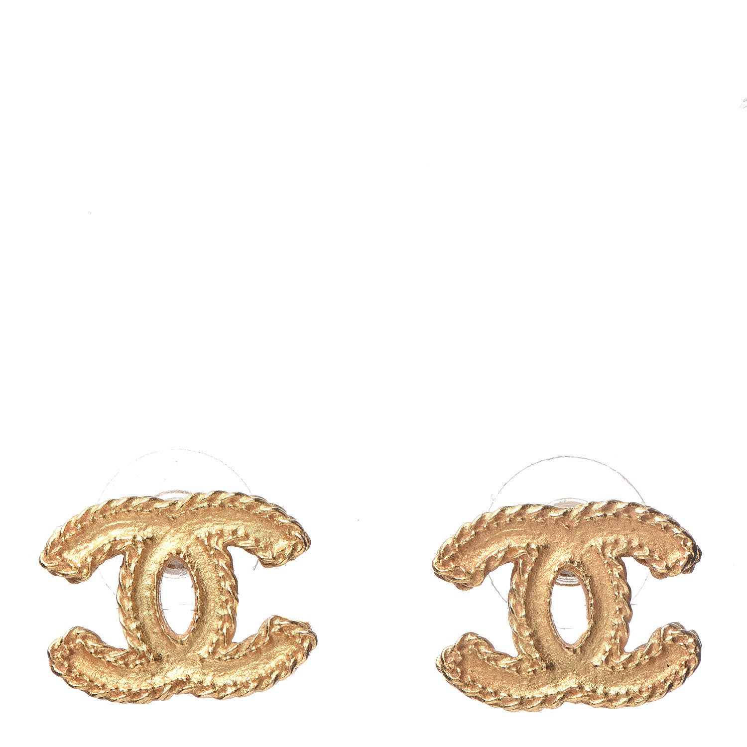 Chanel Metal CC Rope Earrings Matte Gold 1 of 5