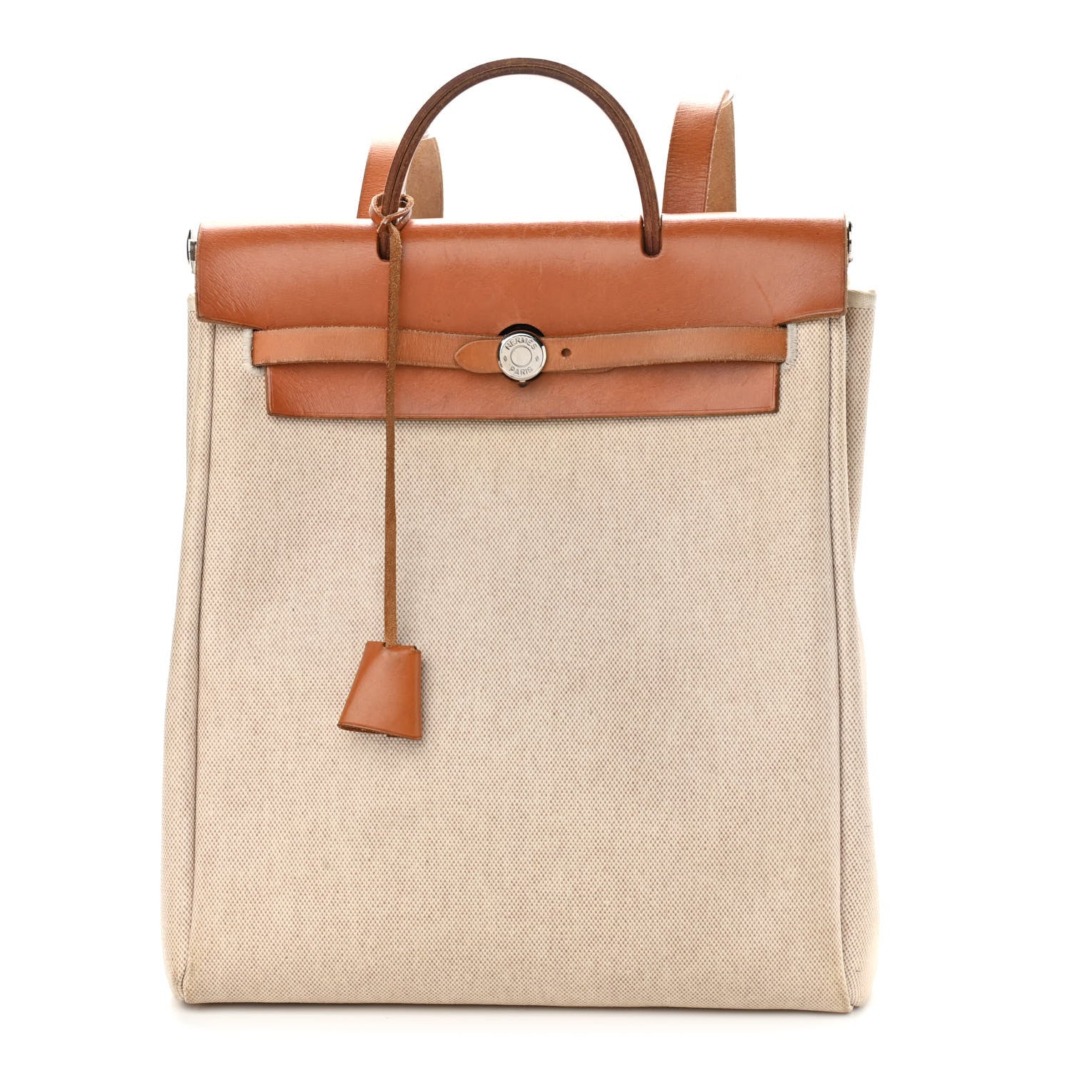 Hermes Vache Hunter Criss Viking Herbag a Dos Retourne Backpack Ecru Beige Naturel 1 of 10