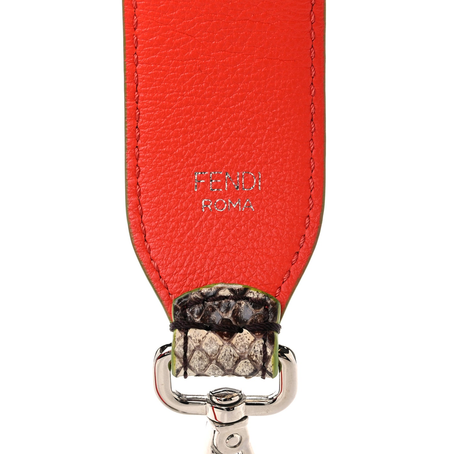 Shiny Python Vitello Dolce Strap You White Papavero