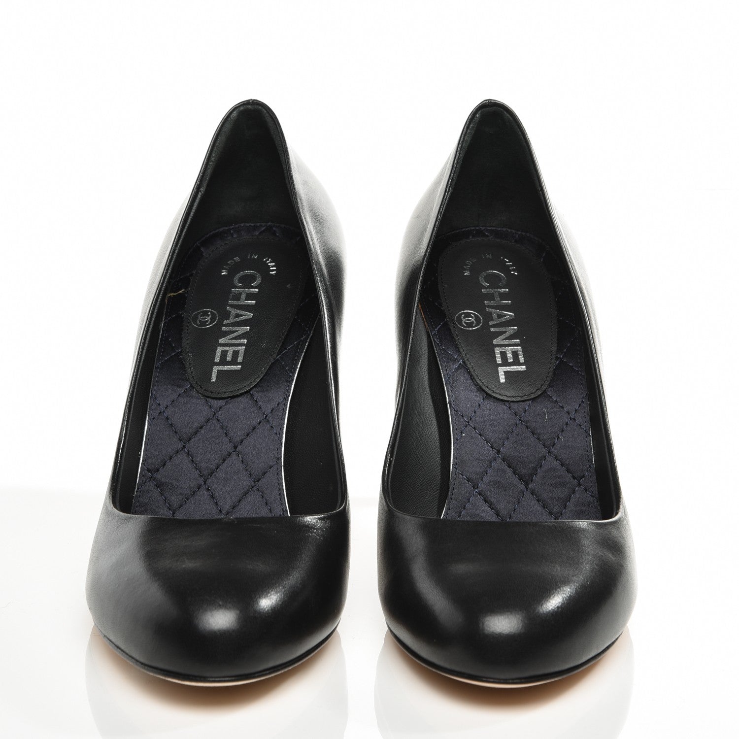 Chanel Lambskin CC Pumps 37.5 Black 4 of 9