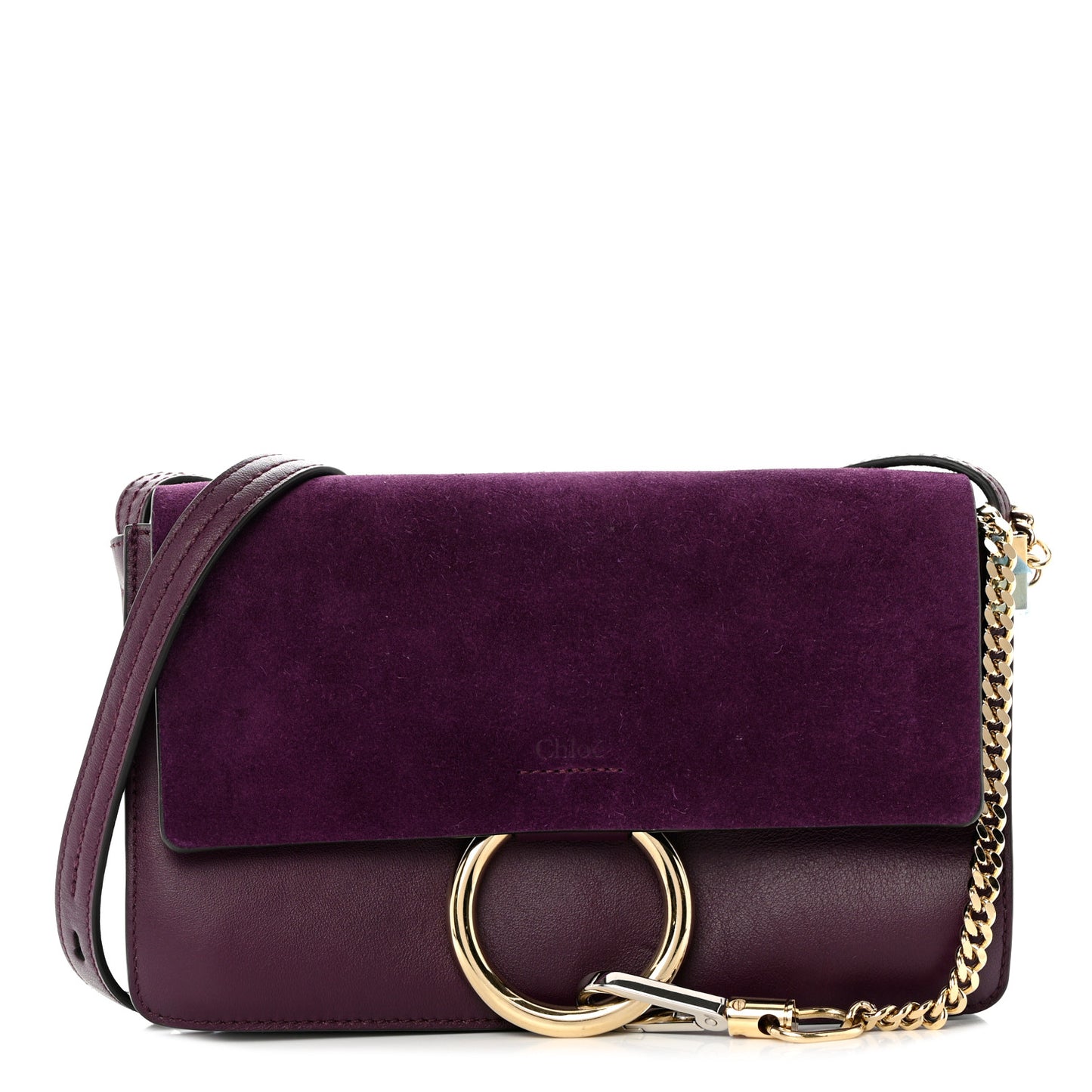 Suede Calfskin Small Faye Shoulder Bag Intense Violine