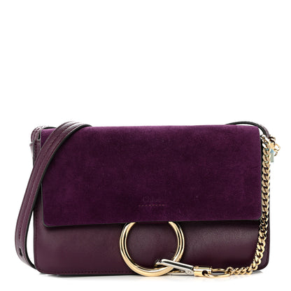 Chloe Suede Calfskin Small Faye Shoulder Bag Intense Violine 1 of 10