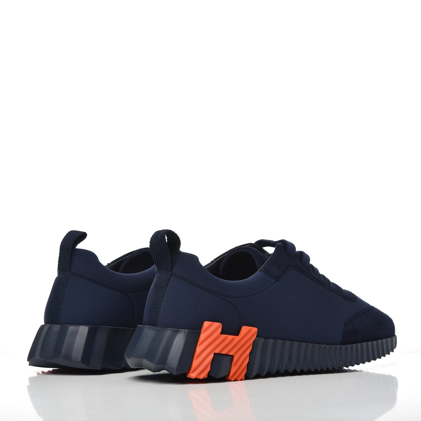 Technical Jersey Suede Goatskin Bouncing Sneakers 38 Marine