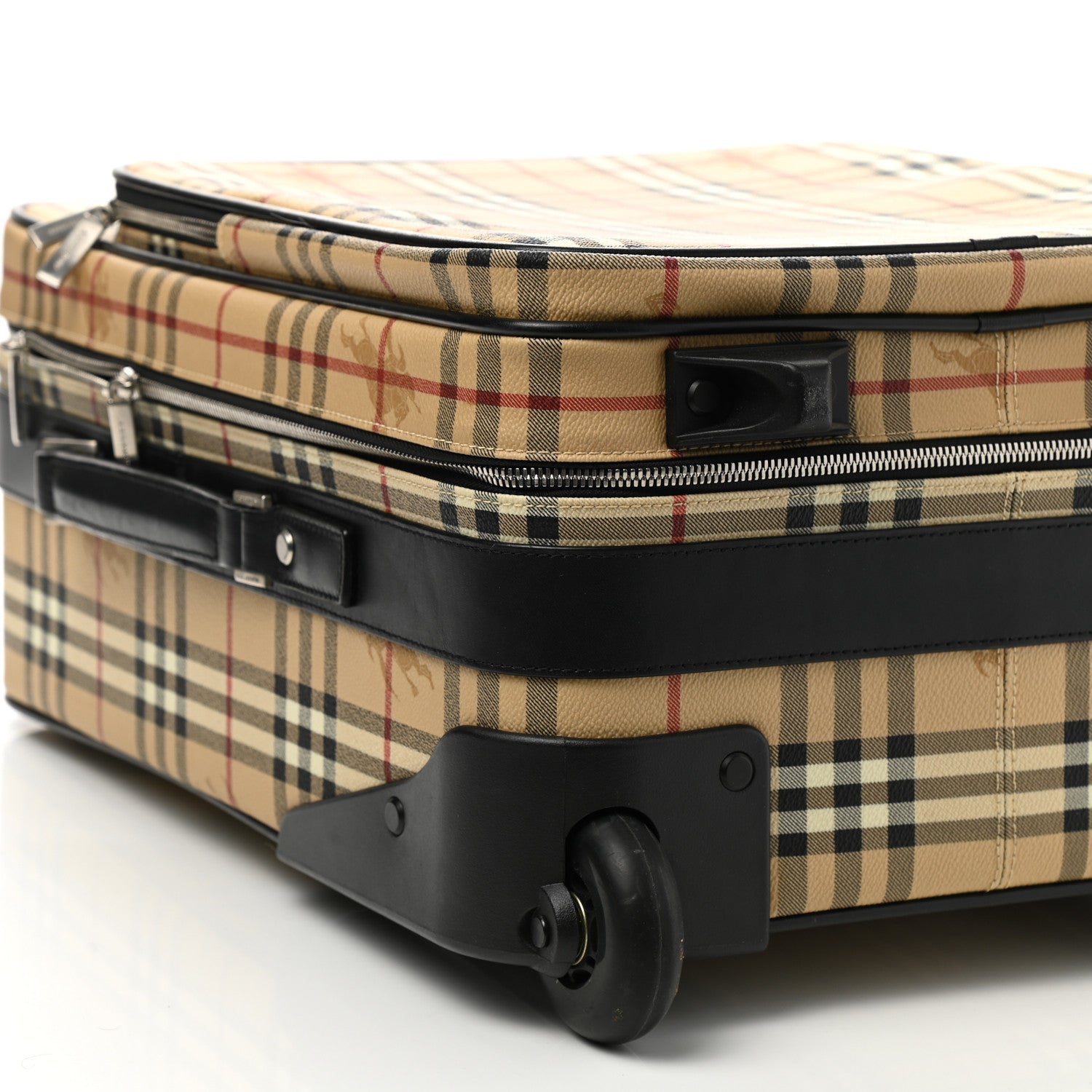 Burberry Coated Canvas Haymarket Check Carry-On Suitcase Black 6 of 9