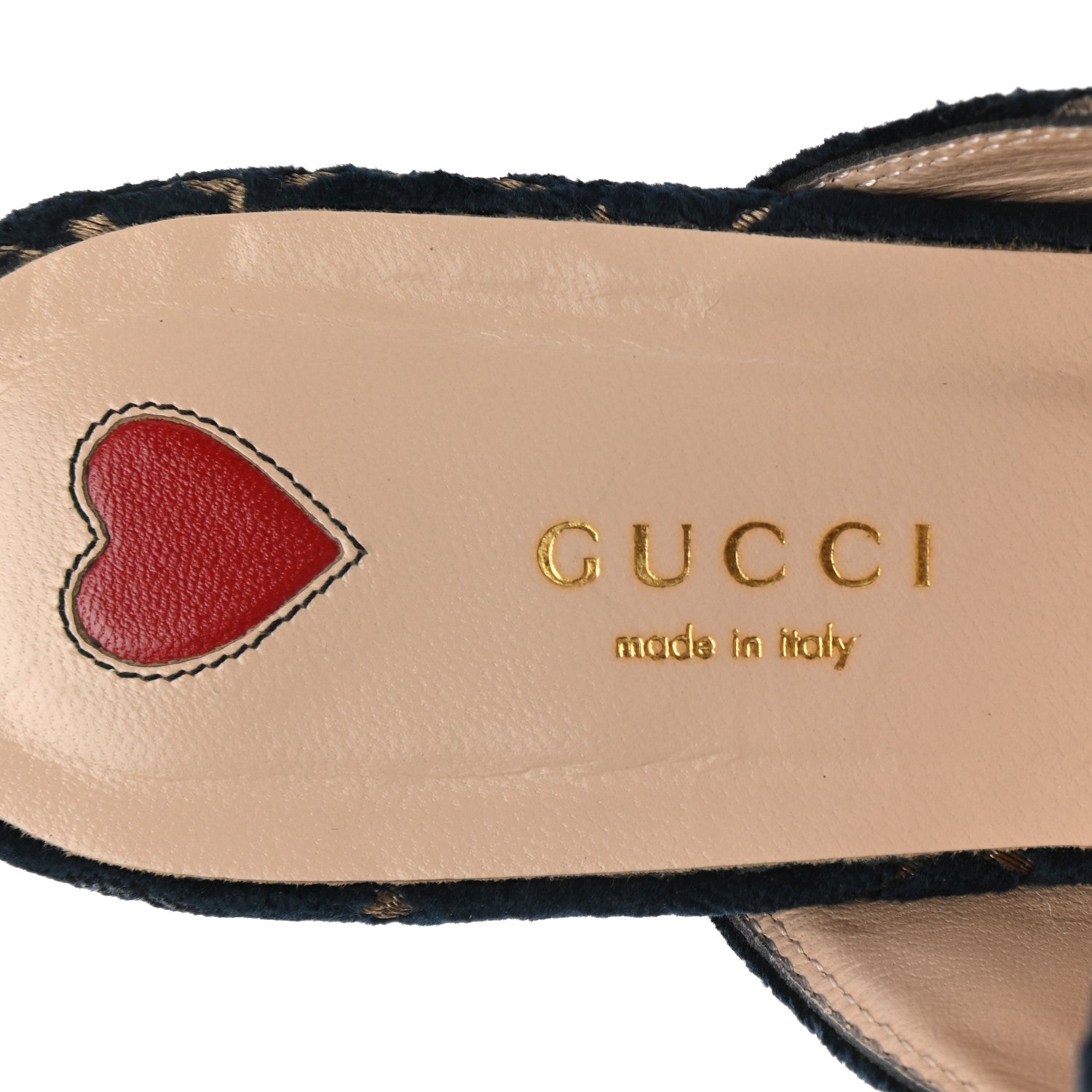 Gucci Velvet GG Monogram Womens Princetown Slippers 37 Blue Beige 8 of 9